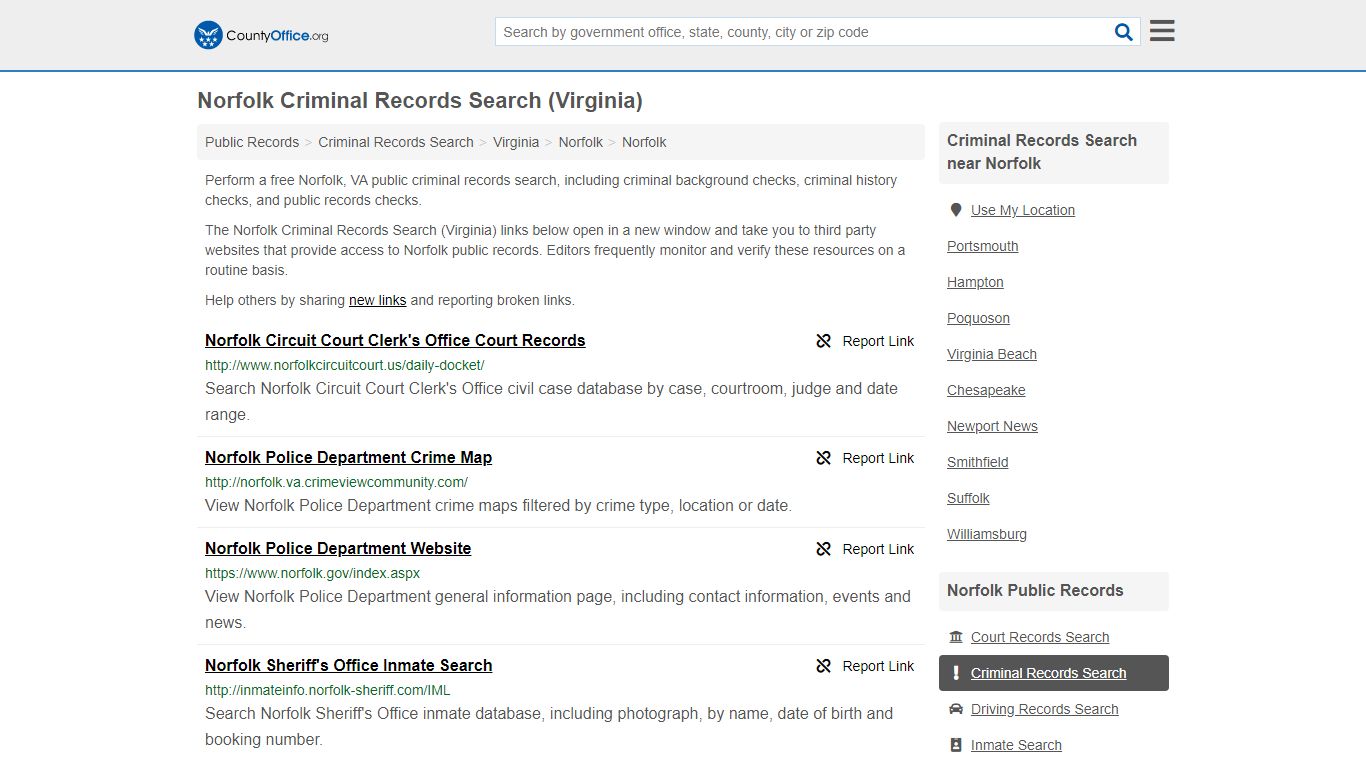 Criminal Records Search - Norfolk, VA (Arrests, Jails ...